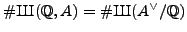 $ 3^2 \mid \char93  {\mbox{{\fontencoding{OT2}\fontfamily{wncyr}\fontseries{m}\f...
...ntfamily{wncyr}\fontseries{m}\fontshape{n}\selectfont Sh}}}(\mathbb{Q}, A^\vee)$