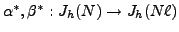 $ \alpha, \beta : X_h(\ell N) \rightarrow X_h(N)$