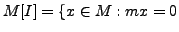 $\displaystyle m \in I\}
$