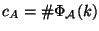 $ c_A = \char93 \Phi_{\mathcal{A}}(k)$