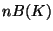 $ nB(K)$