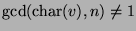 $ \gcd(\ch(v),n)\neq 1$