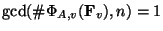 $ \gcd(\char93 \Phi_{A,v}(\mathbf{F}_v), n)=1$