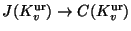 $ J(K_v^{\ur}) \rightarrow C(K_v^{\ur})$