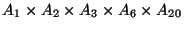 $ A_1\times A_2 \times A_3\times A_6 \times
A_{20}$