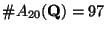 $ \char93 A_{20}(\mathbf{Q}) = 97$