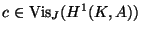 $ c\in \Vis_J(H^1(K,A))$