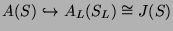 $ A(S) \hookrightarrow A_L(S_L) \cong {}J(S)$