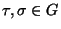 $ \tau, \sigma\in G$
