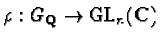 $\rho:G_\mathbf{Q}\rightarrow\mbox{\rm GL}_n(\mathbf{C})$