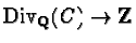$\mbox{\rm Div}_\mathbf{Q}(C)\rightarrow\mathbf{Z}$