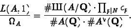 \begin{displaymath}\frac{L(A,1)}{\Omega_A} =
\frac{\char93 \mbox{\cyr X}(A/\math...
..._p}
{\char93  A(\mathbf{Q})\cdot\char93 A^{\vee}(\mathbf{Q})}.\end{displaymath}