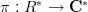 $\pi:R^*\to\mathbf{C}^*$